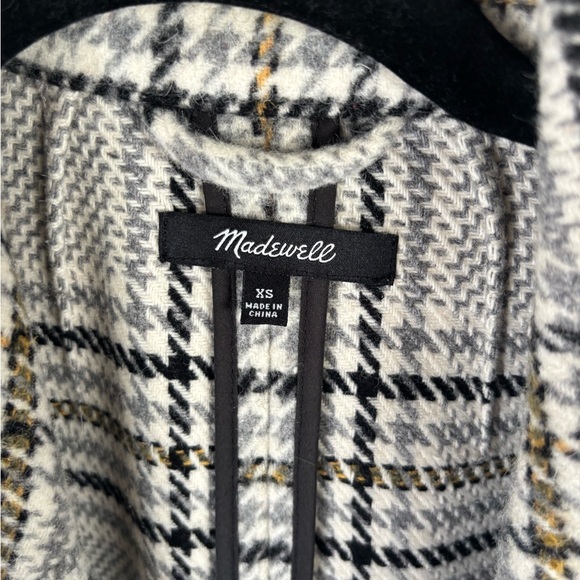 Madewell Black and White Plaid Bryant Coat - Picture 3 of 4